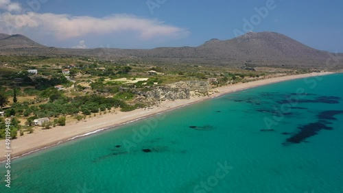 Wallpaper Mural Aerial drone video of beautiful Mediterranean paradise bay in tropical exotic island with emerald crystal clear sea Torontodigital.ca