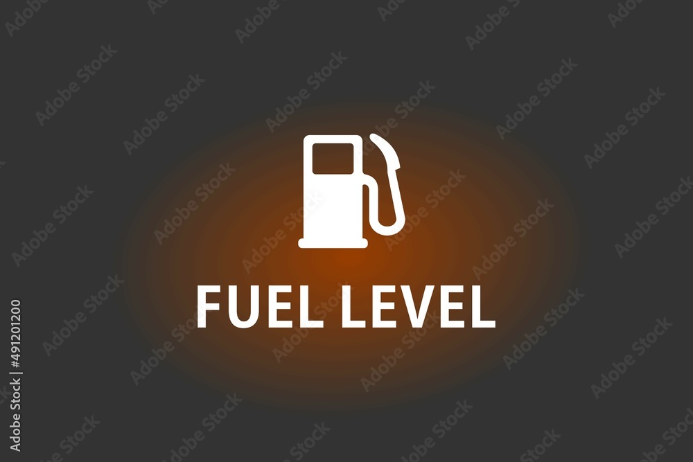Fuel level text and pump icon Fuel level text and pump icon