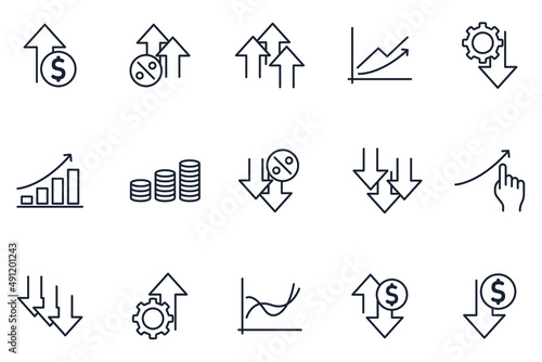 set of Increase and Decrease elements symbol template for graphic and web design collection logo vector illustration