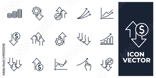 set of Increase and Decrease elements symbol template for graphic and web design collection logo vector illustration