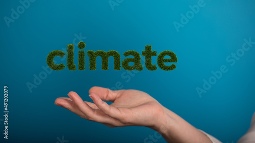 climate modern green 3d word