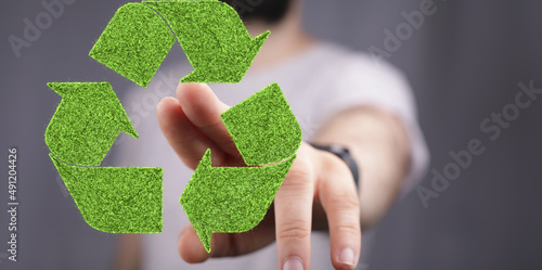 green recycling symbol for ...