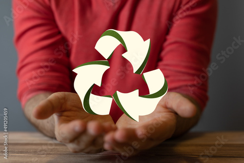 green recycling symbol for ...