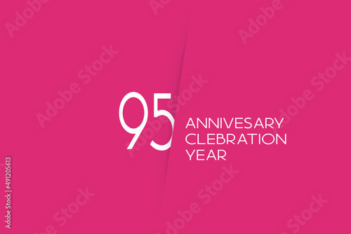 95 year anniversary anniversary celebration year, 95 year anniversary. birthday invitation on red background with white numbers