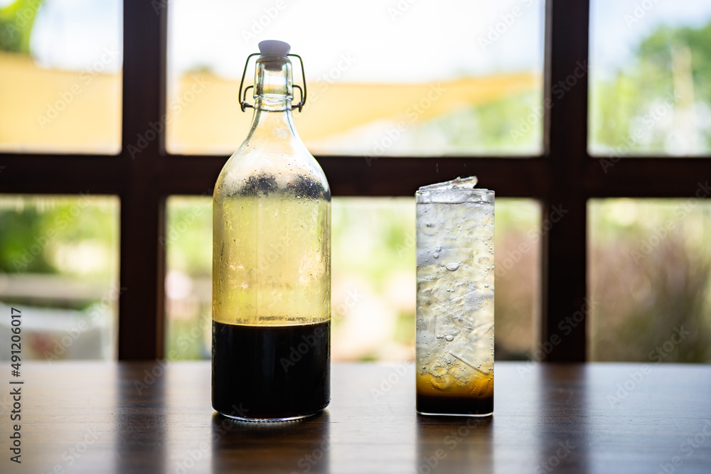 craft soft drink serve ai coffee cafe, brown beverage drink and food with soda and ice craft soft drink serve ai coffee cafe, brown beverage drink and food with soda and ice