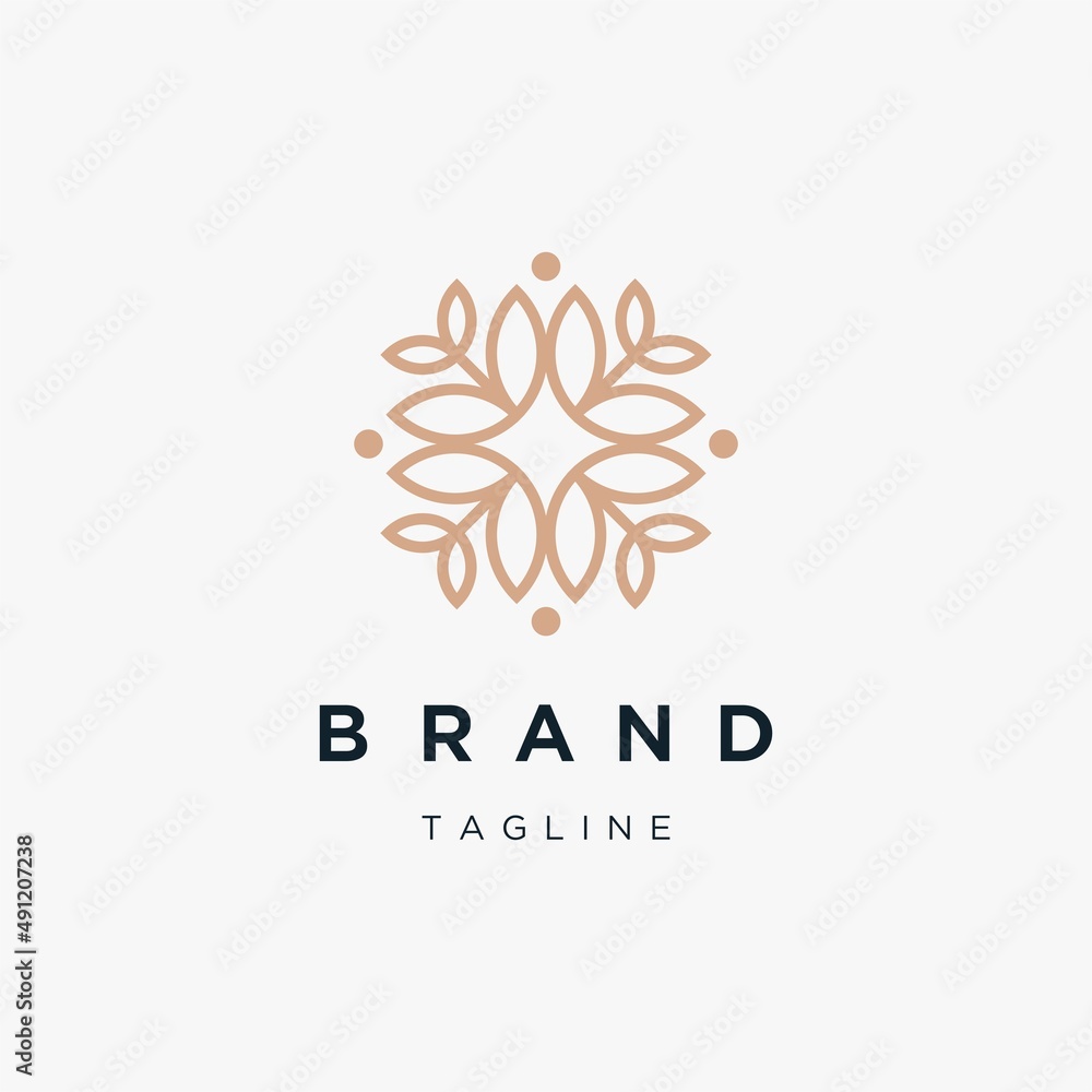 Abstract Flower Ornament Logo Designs Abstract Flower Ornament Logo Designs