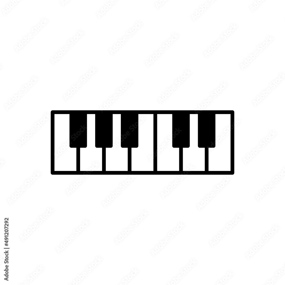 Piano keys black outline icon. Musical instrument symbol. Flat synthesizer sign isolated on white for: illustration, logo, infographic, mobile, app, banner, web design, dev, ui, ux, gui. Vector EPS 10 Piano keys black outline icon. Musical instrument symbol. Flat synthesizer sign isolated on white for: illustration, logo, infographic, mobile, app, banner, web design, dev, ui, ux, gui. Vector EPS 10