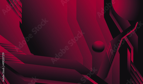 Abstract red background with glowing lines