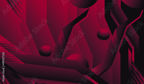Abstract red background with glowing lines