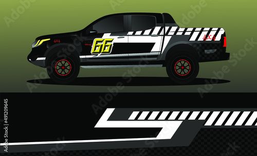 truck wrap decal design vector. abstract Graphic background kit designs for vehicle, race car, rally, livery, sport car