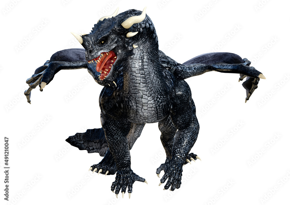 3D Rendering Fairy Tale Dragon on White 3D Rendering Fairy Tale Dragon on White
