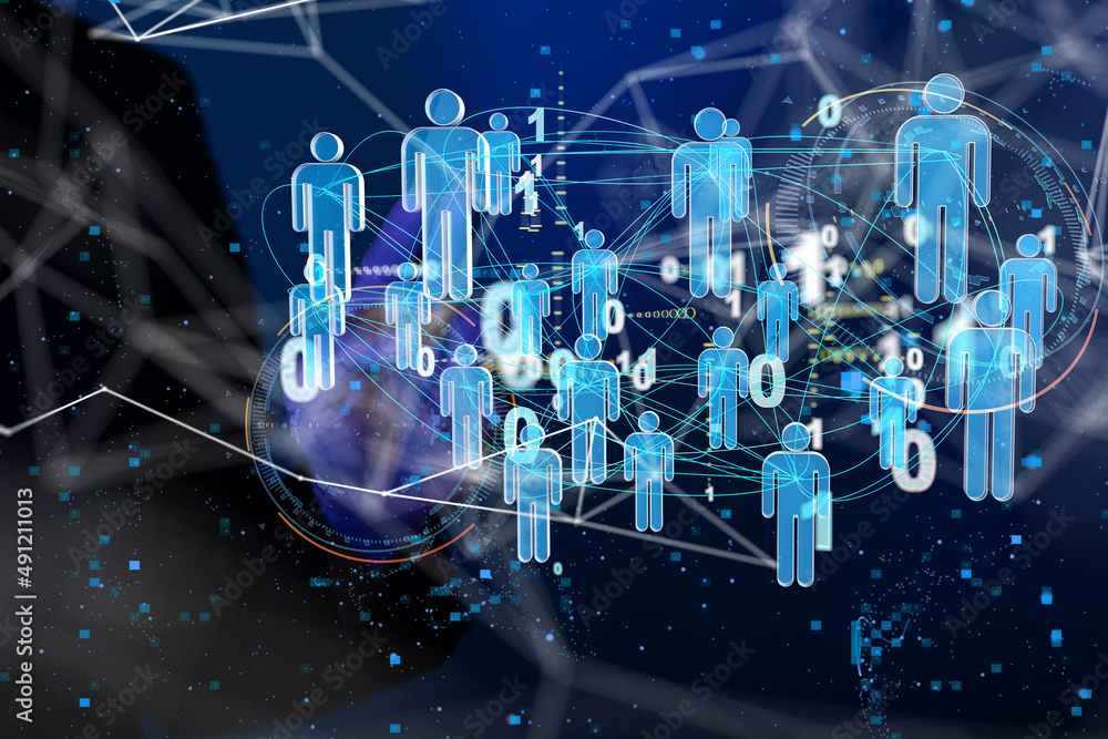 Abstract technology group and data 3d Stock Photo Adobe Stock