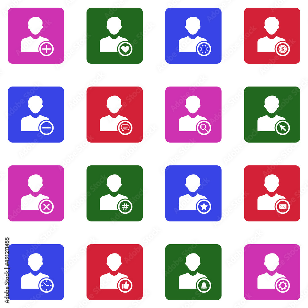 User Experience Icons. White Flat Design In Square. Vector Illustration. User Experience Icons. White Flat Design In Square. Vector Illustration.
