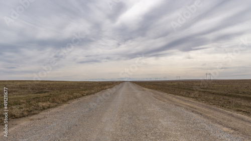 The road through the cloudy steppe