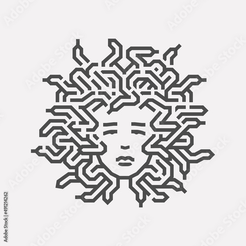 Medusa related vector symbol, icon