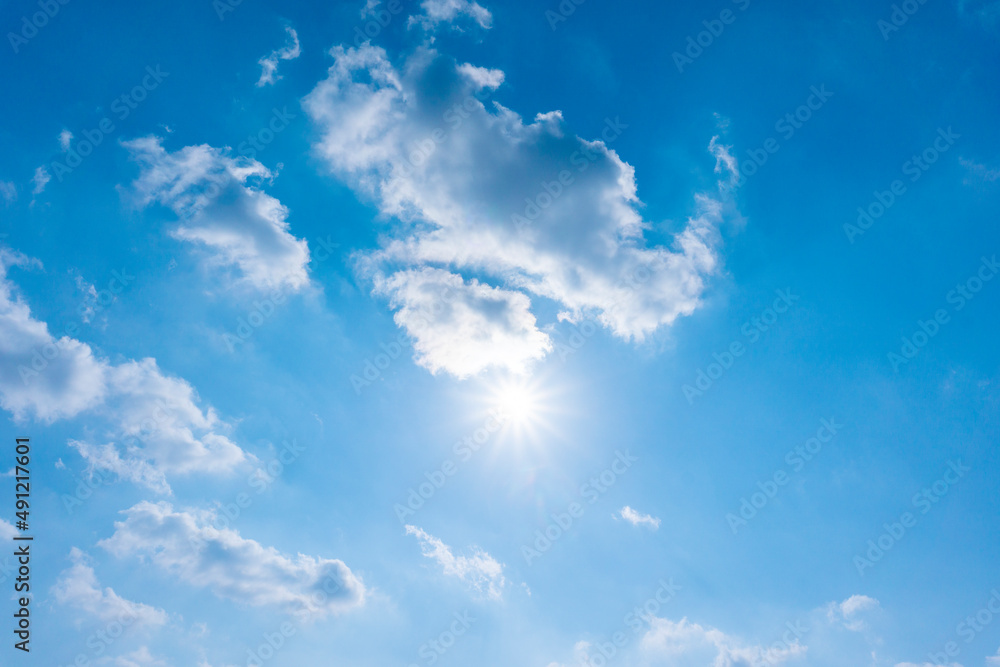 Refreshing blue sky and cloud background material_blue_37 Refreshing blue sky and cloud background material_blue_37