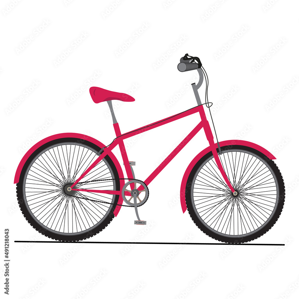 Obraz premium Sports Brake, Seat, Race, Chain, Red, Transportation, Transport, Mountain, Bike, Black, Travel, Illustration, Blue, Vector, Design, Ride, Icon,Bicycle, Bike, Isolated, Wheel, White, Sport, Cycling, 