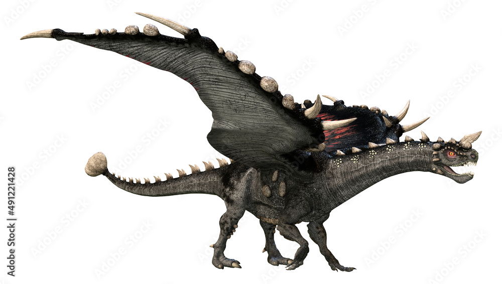 3D Rendering Fairy Tale Dragon on White 3D Rendering Fairy Tale Dragon on White