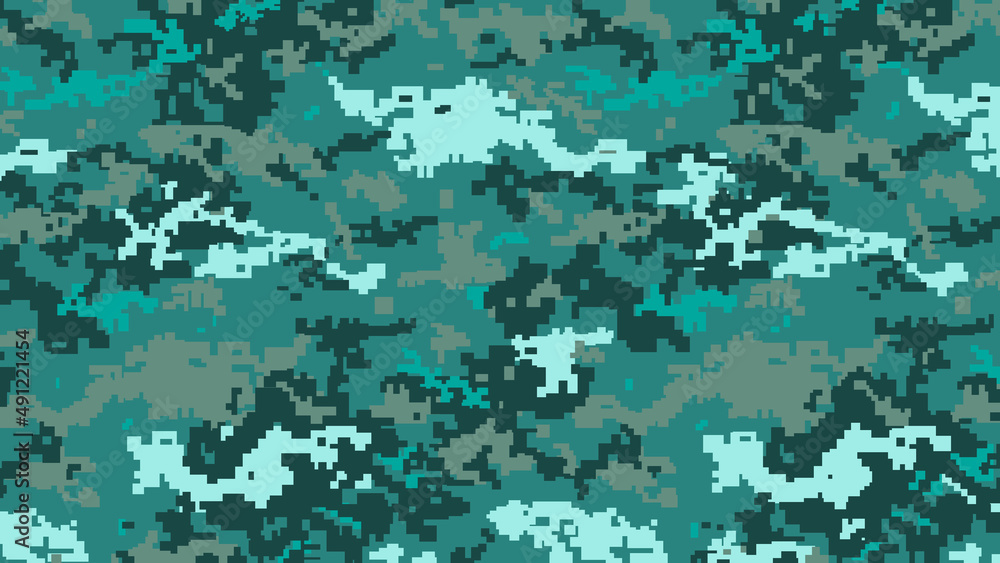 Military Pixel camouflage texture pattern horizontal banner illustration wallpaper