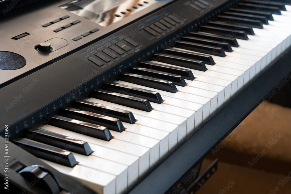 Piano keyboard close up. Piano keys Piano keyboard close up. Piano keys