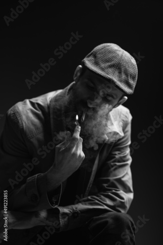 dramatic male portrait black and white © Max