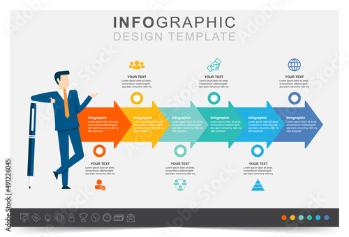 Business timeline and target, modern infographic template, presentation business infographic template, icon set