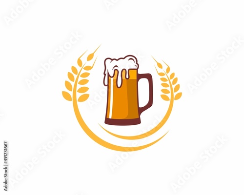 Beer glass on the wheat logo