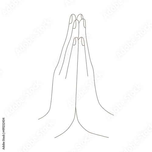 praying hands, vector graphic design element 