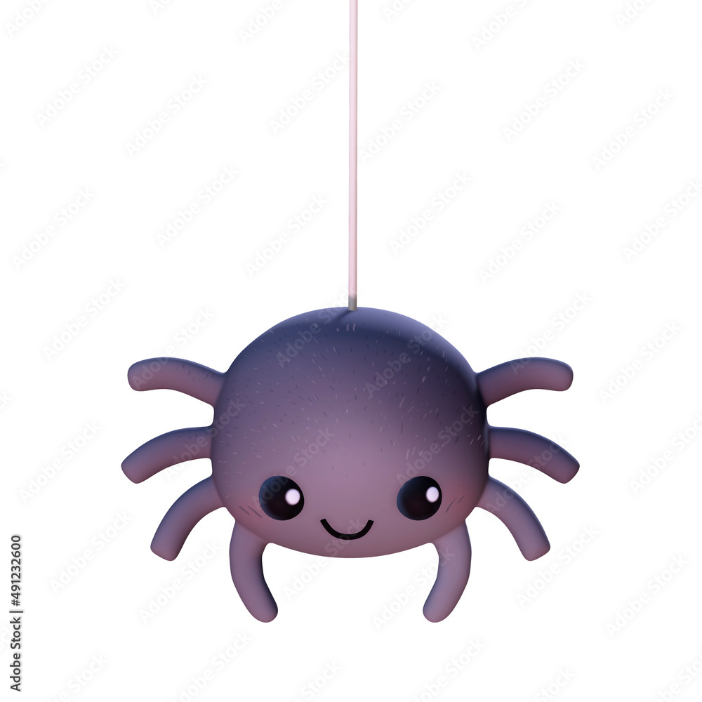 Adorable spider hanging on a thread Adorable spider hanging on a thread