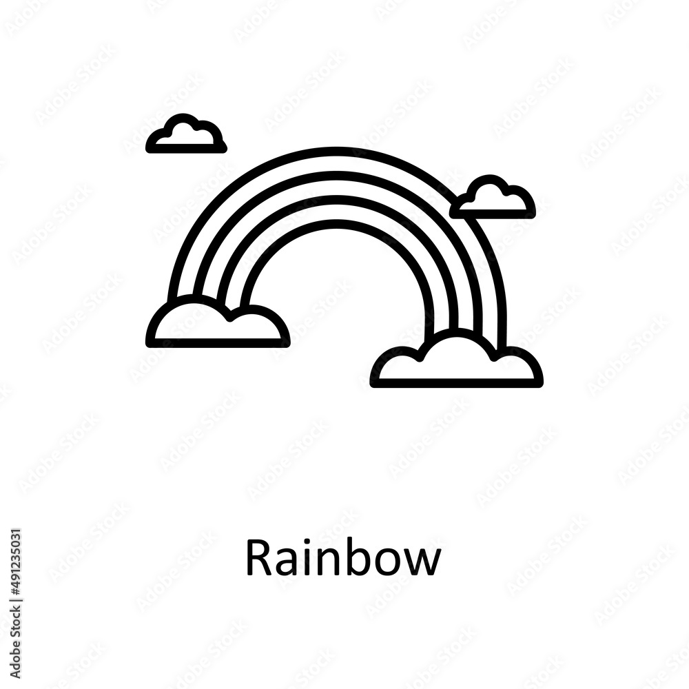 Rainbow Vector Outline Icon Design illustration. St Patrick's Day Symbol on White background EPS 10 File Rainbow Vector Outline Icon Design illustration. St Patrick's Day Symbol on White background EPS 10 File