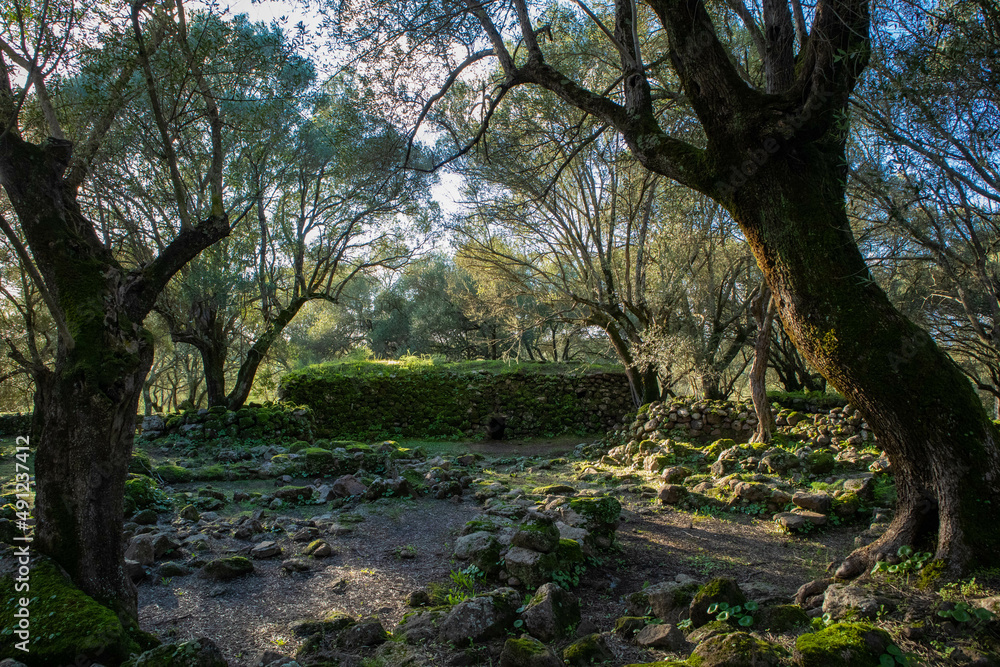 Naklejka premium Villaggio nuragico di Santa Cristina, comune di Paulilatino, provincia di Oristano, Sardegna