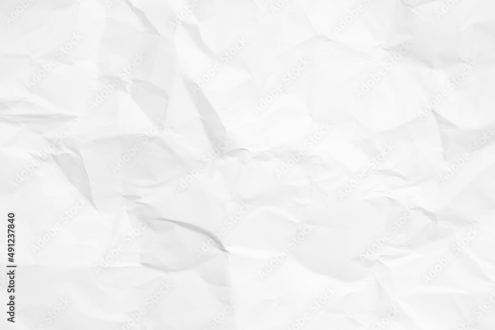 Grunge wrinkled white color blank paper textured background
