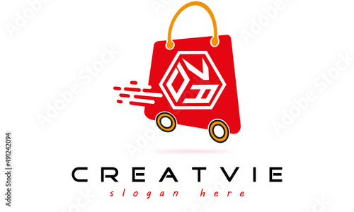 DVA three letter monogram type eCommerce creative initials letter logo design vector template.