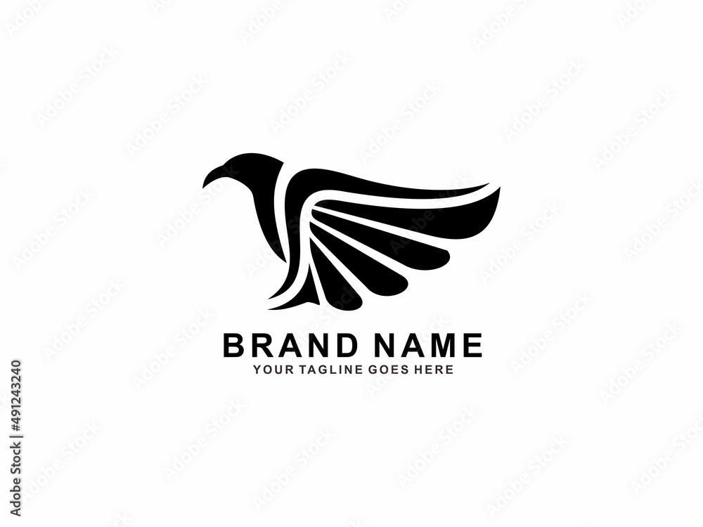 Obraz premium Bird simple flat logo design vector 