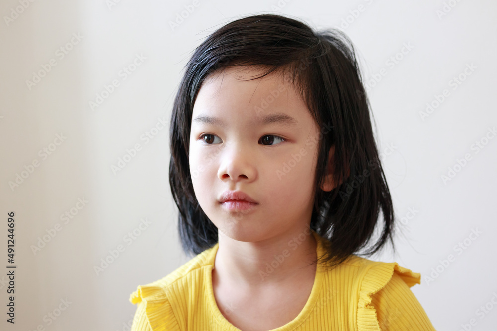 Little asian kid girl portrait on white background Little asian kid girl portrait on white background