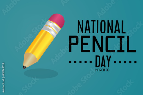 national pencil day march 30 vector illustration
