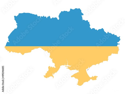Map and flag of Ukraine