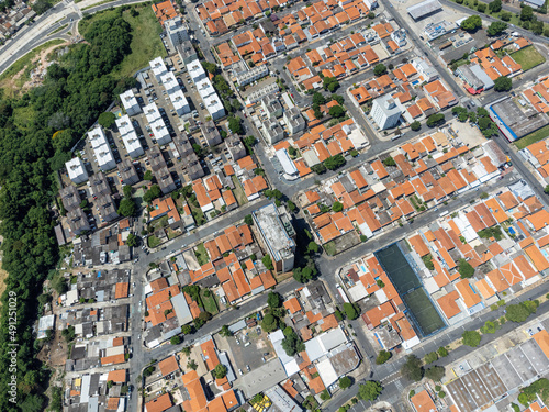 Fotografia aérea da cidade de Campinas SP. Bairro Campos Elíseos e Paulicéia na imagem. 