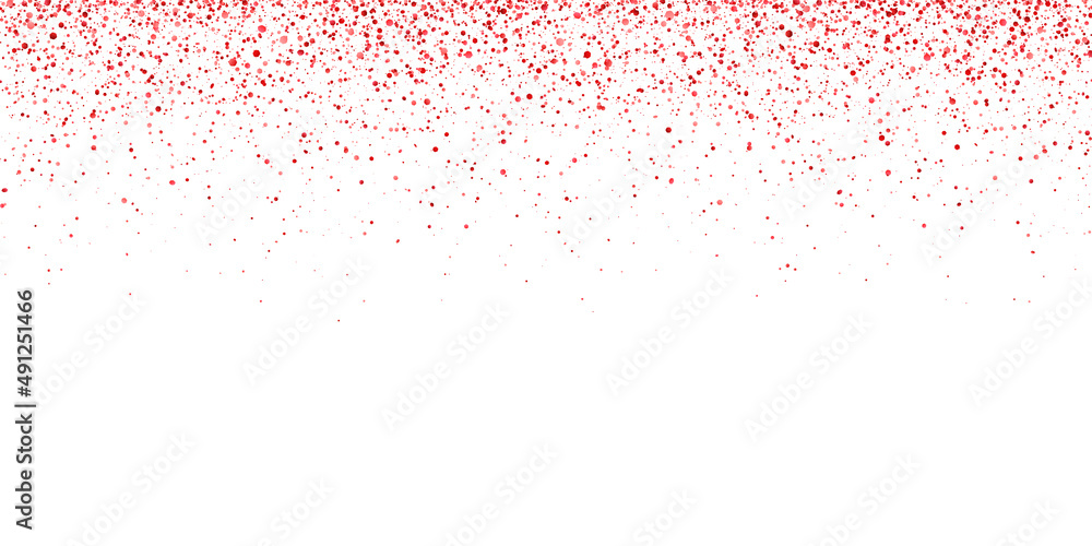 Wide red glitter holiday falling confetti on white background. Vector Wide red glitter holiday falling confetti on white background. Vector