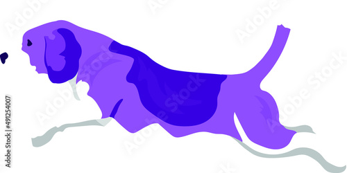 Vector illustration of Beagle dog jumping, isolated beagle