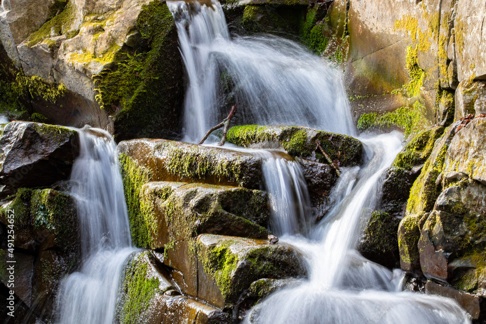 Fototapeta premium Waterfall in the mountain Pilis, Dömörkapu, Hungary