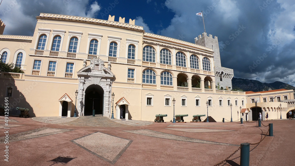 Monaco, October 6, 2021: The Prince's Palace of Monaco. Monaco is a sovereign city-state and microstate, located on the French Riviera in Western Europe.