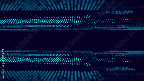 Abstract digital background. Technology illustration. Data matrix. Data technology illustration. Big data visualization. Science background. 3D rendering.