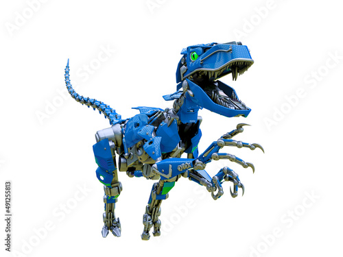 Fotografía velociraptor robot jumping