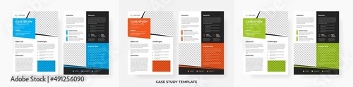 Bilde på lerret Professional case study template design, creative business case study double sid