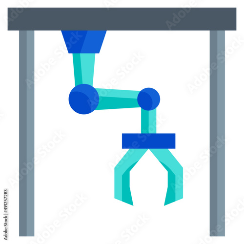 INDUSTRIAL ROBOT flat icon