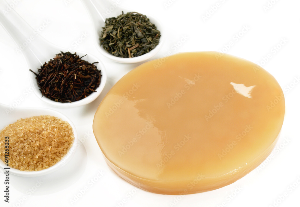 Kombucha Mushroom and Ingredients SCOBY is also called tea fungus. A