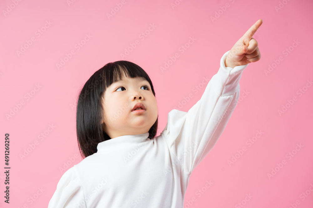 lovely baby girl portrait, isolated on pink background lovely baby girl portrait, isolated on pink background
