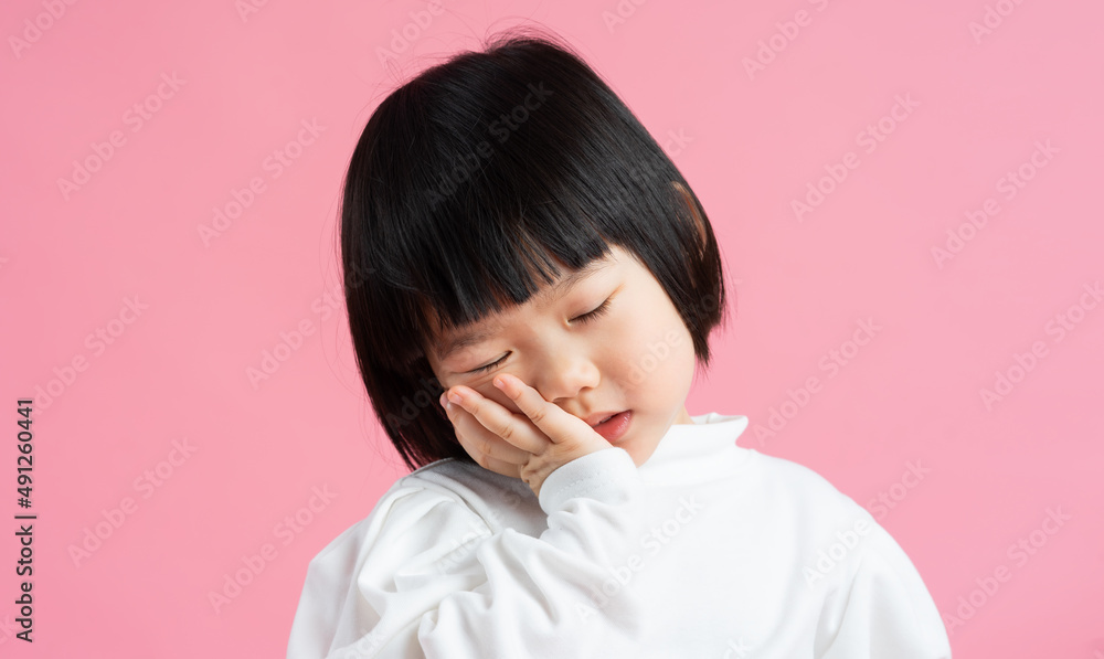 lovely baby girl portrait, isolated on pink background lovely baby girl portrait, isolated on pink background