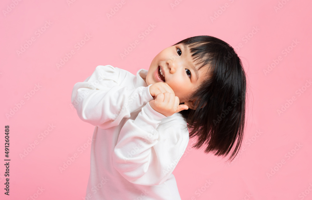 lovely baby girl portrait, isolated on pink background lovely baby girl portrait, isolated on pink background